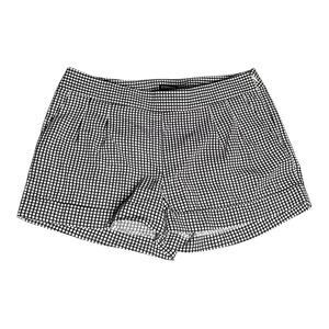 Express Black and White Checkered Print Cuffed Shorts Side Zipper Size 8